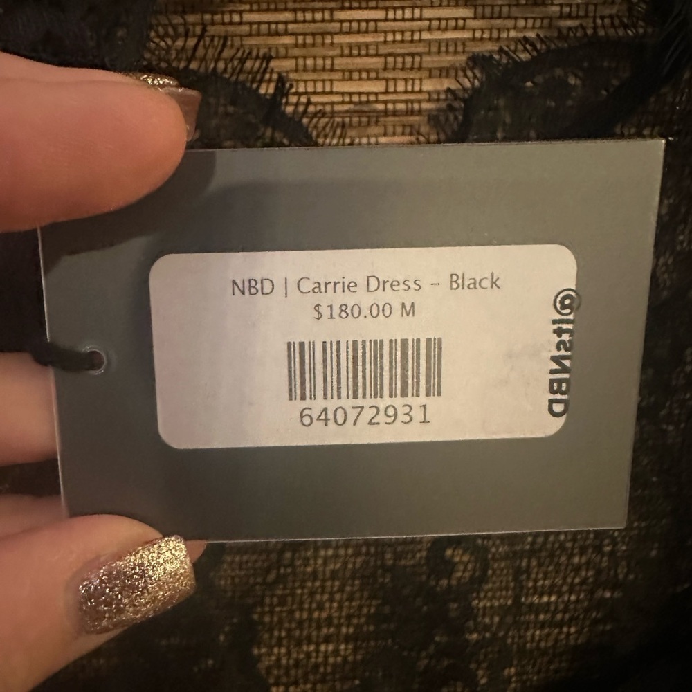 NWT NBD Carrie Black Lace Long Sleeve Dress - Picture 3 of 3